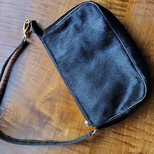 BLACK CALF HAIRON SHOULDER BAG